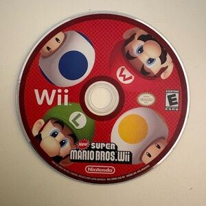 Nintendo Wii Super Mario Bros. Game Disc - Red, Green, Yellow